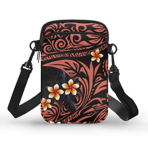 Hawaiian Tribal Stripes Small Crossbody Phone Purse Wallet Bag, :P - Picture 1 of 7